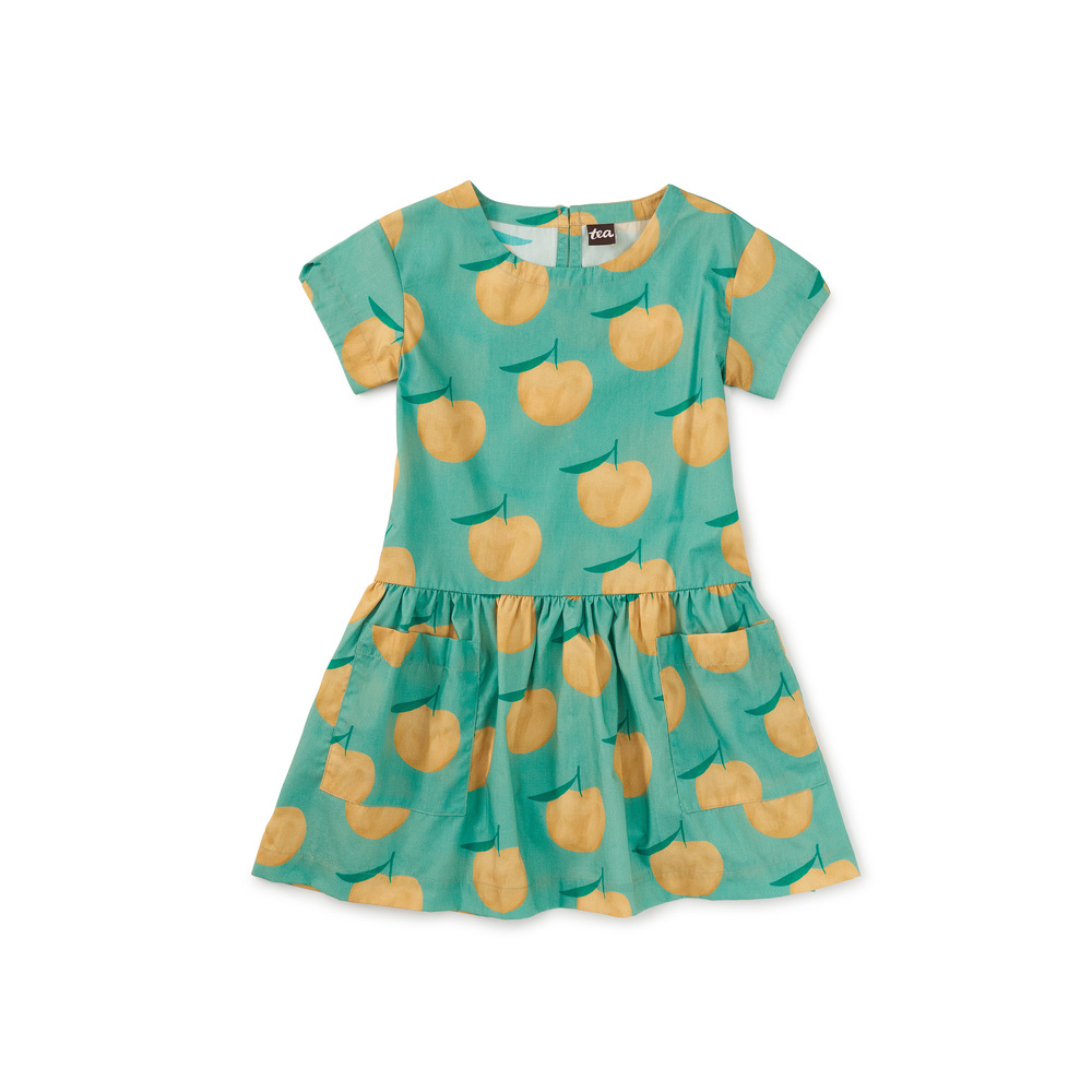 Tea Collection Girls Green | Yellow Apples Dress size: 5T